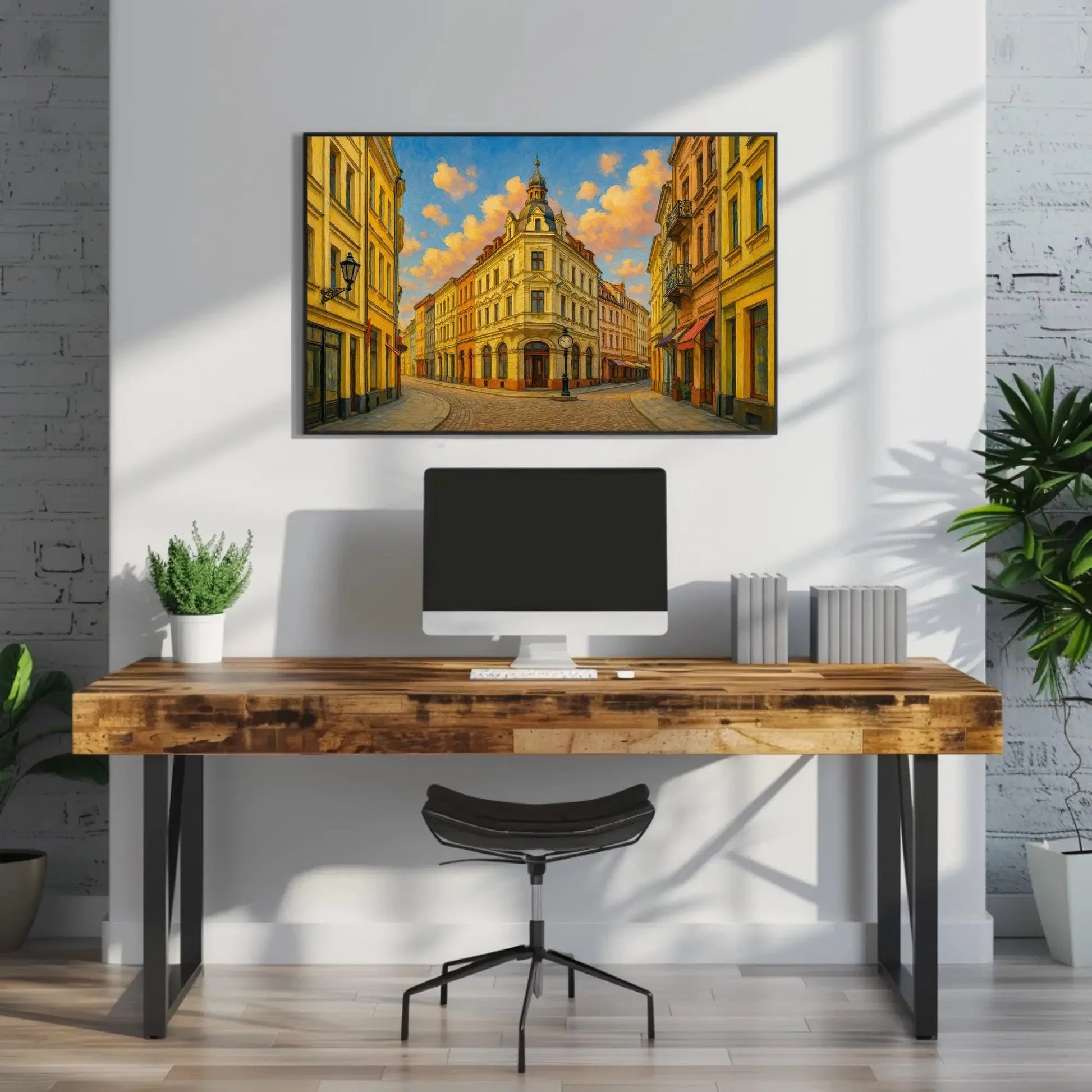Kraków Poland Old Town Street Canvas Wall Art – Historic Ulica Kanonicza Painting with Classic European Architecture for Travel Decor Wall Art – Canvas Print