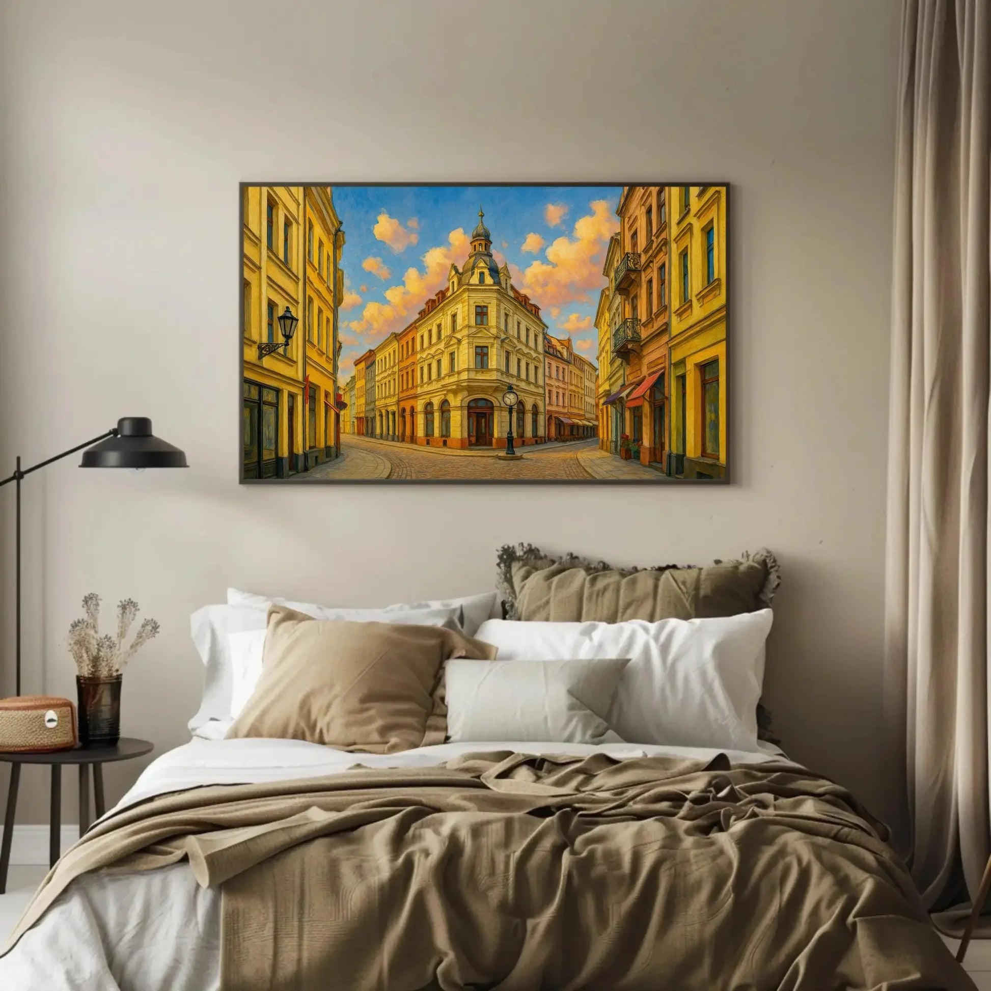 Kraków Poland Old Town Street Canvas Wall Art – Historic Ulica Kanonicza Painting with Classic European Architecture for Travel Decor Wall Art – Canvas Print