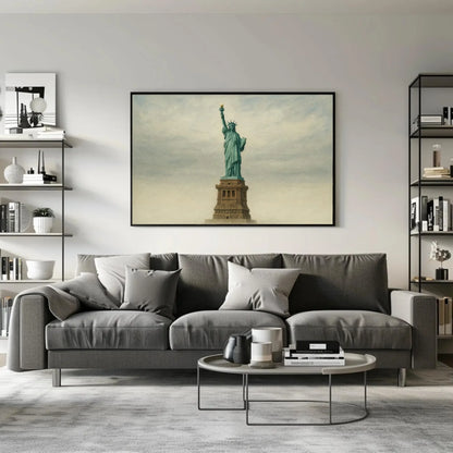 Statue of Liberty canvas painting wall art for patriotic living room or travel themed office decor with NYC landmark freedom print Wall Art – Canvas Print