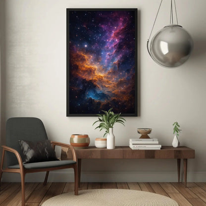 Galaxy Nebula Stars Canvas Wall Art, Cosmic Night Sky Print, Deep Space Universe Decor, Purple Astral Scene for Sci Fi Themed Rooms Wall Art – Canvas Print