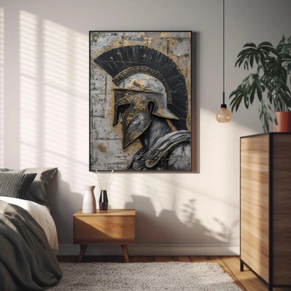Spartan warrior Canvas Print, Abstract Wall Art, Game Room Decor, Man Cave Wall Art, Motivational Decor, Gym Wall Decor, Ready To Hang Wall Art – Canvas Print