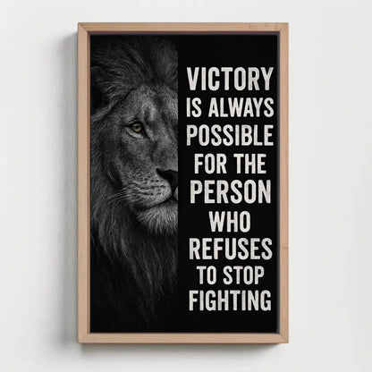Lion Motivational Quote Canvas Print, Extra Large Gym Wall Art for Men, Bold Office Decor with Powerful Animal Design, Man Cave Piece Wall Art – Canvas Print