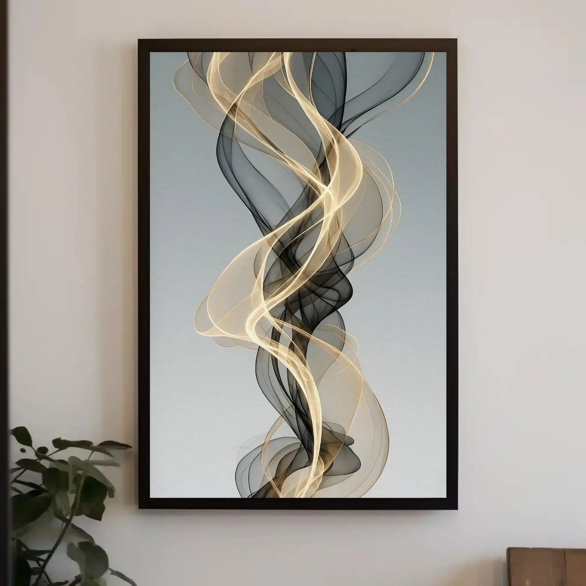 Nordic Abstract Ribbon Canvas Print, Extra Large Modern Wall Art, Minimalist Flowing Line Painting for Living Room, Bedroom, or Office Decor Wall Art – Canvas Print