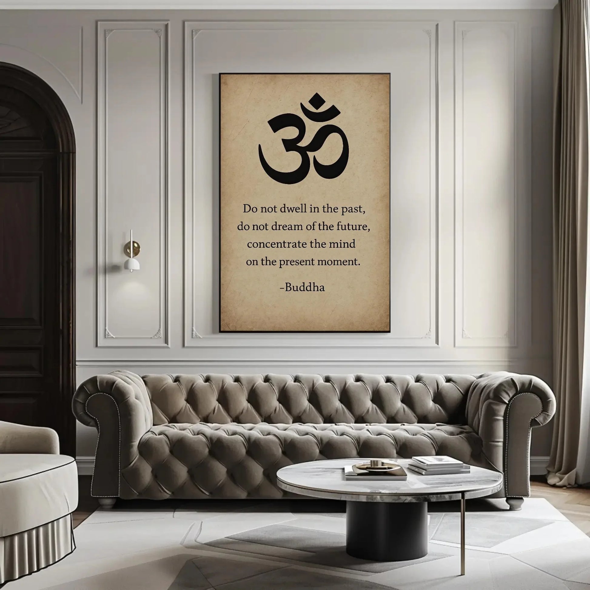 Positive Buddha Life Quote Canvas Print, Extra Large Hindu-Inspired Wall Art, Motivational Yoga Decor Meditation Room, Bedroom, or Studio Wall Art – Canvas Print