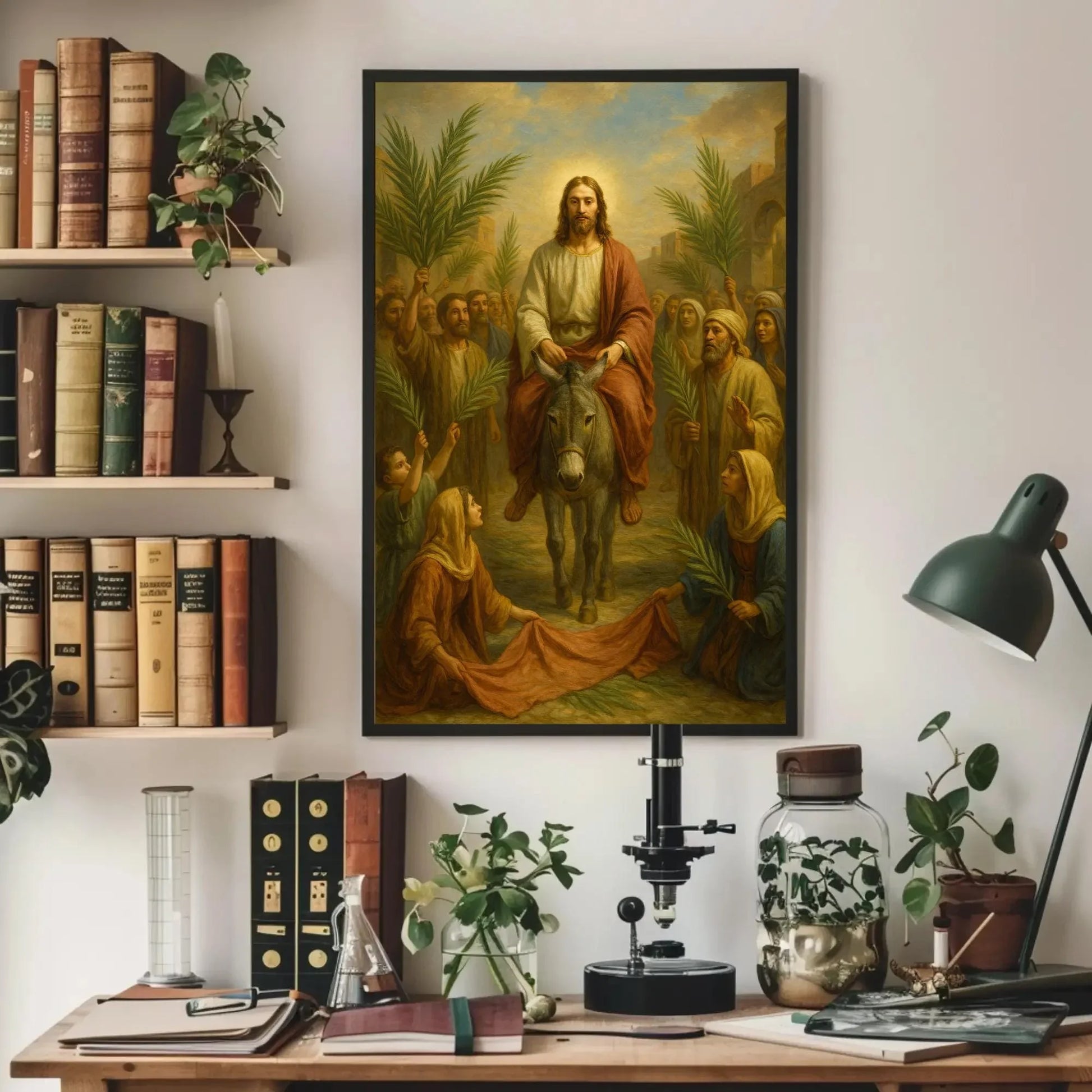 Jesus entry into Jerusalem Palm Sunday Christian painting religious canvas print biblical art scripture scene wall decor gift Wall Art – Canvas Print