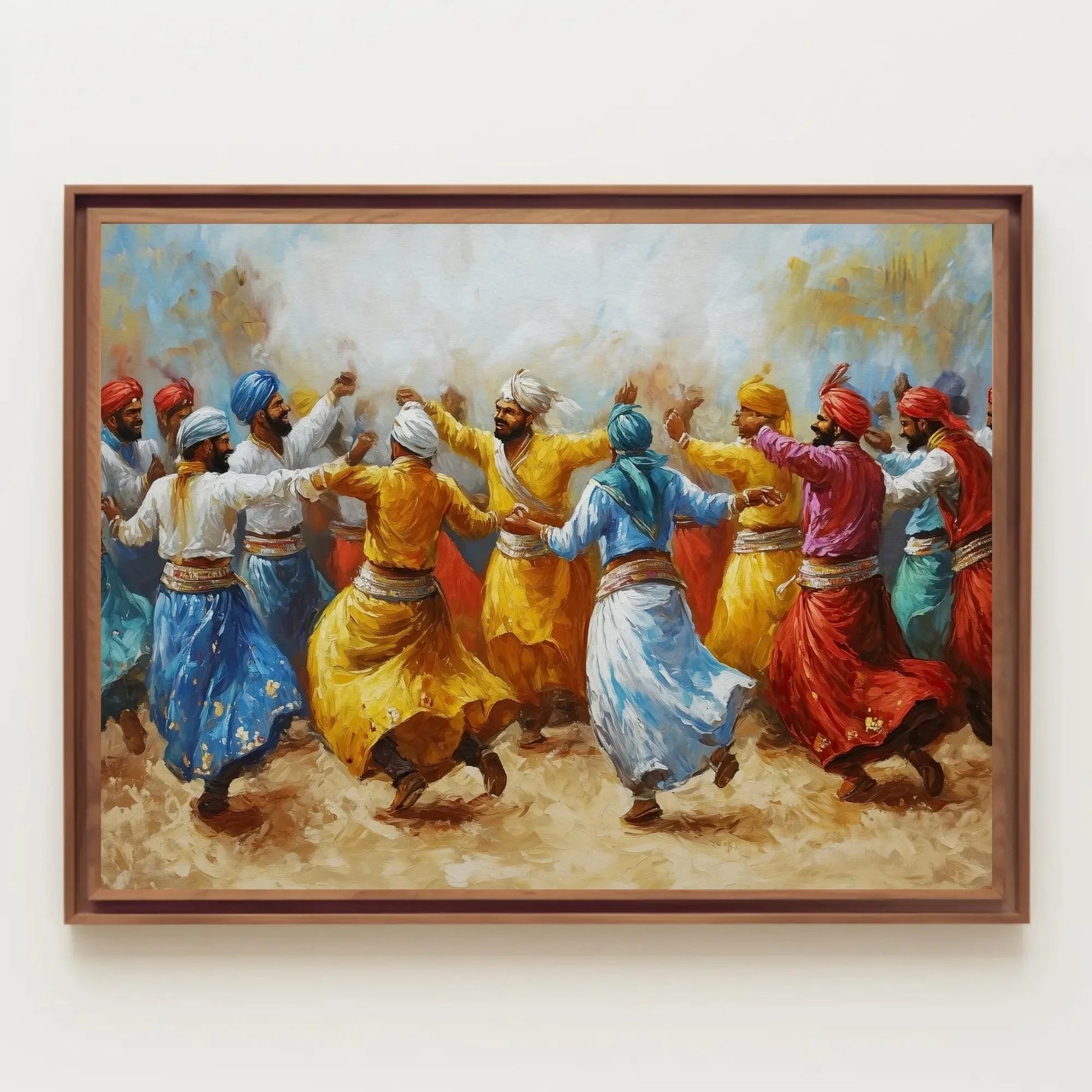 Bhangra Dance Painting Canvas Wall Art | Punjabi Culture Decor | Traditional Indian Dance Art | Vibrant Punjab Wall Art | Ready to Hang Wall Art – Canvas Print
