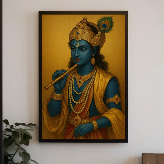 Krishna portrait with flute