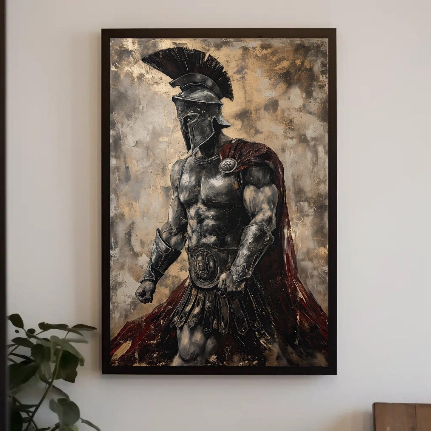 Spartan Warrior Wall Art - Extra Large Canvas Print - Wall Art for Game Room or Man Cave - Motivational Gym Decor Ready To Hang Wall Art – Canvas Print