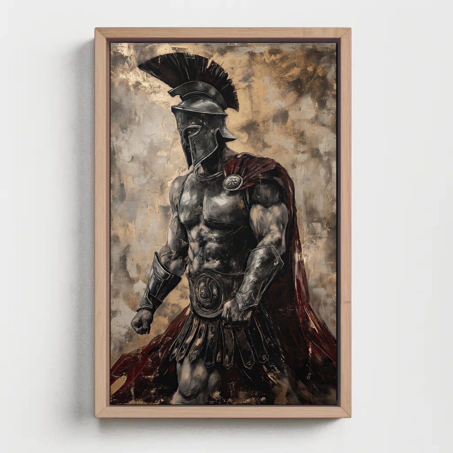 Spartan Warrior Wall Art - Extra Large Canvas Print - Wall Art for Game Room or Man Cave - Motivational Gym Decor Ready To Hang Wall Art – Canvas Print