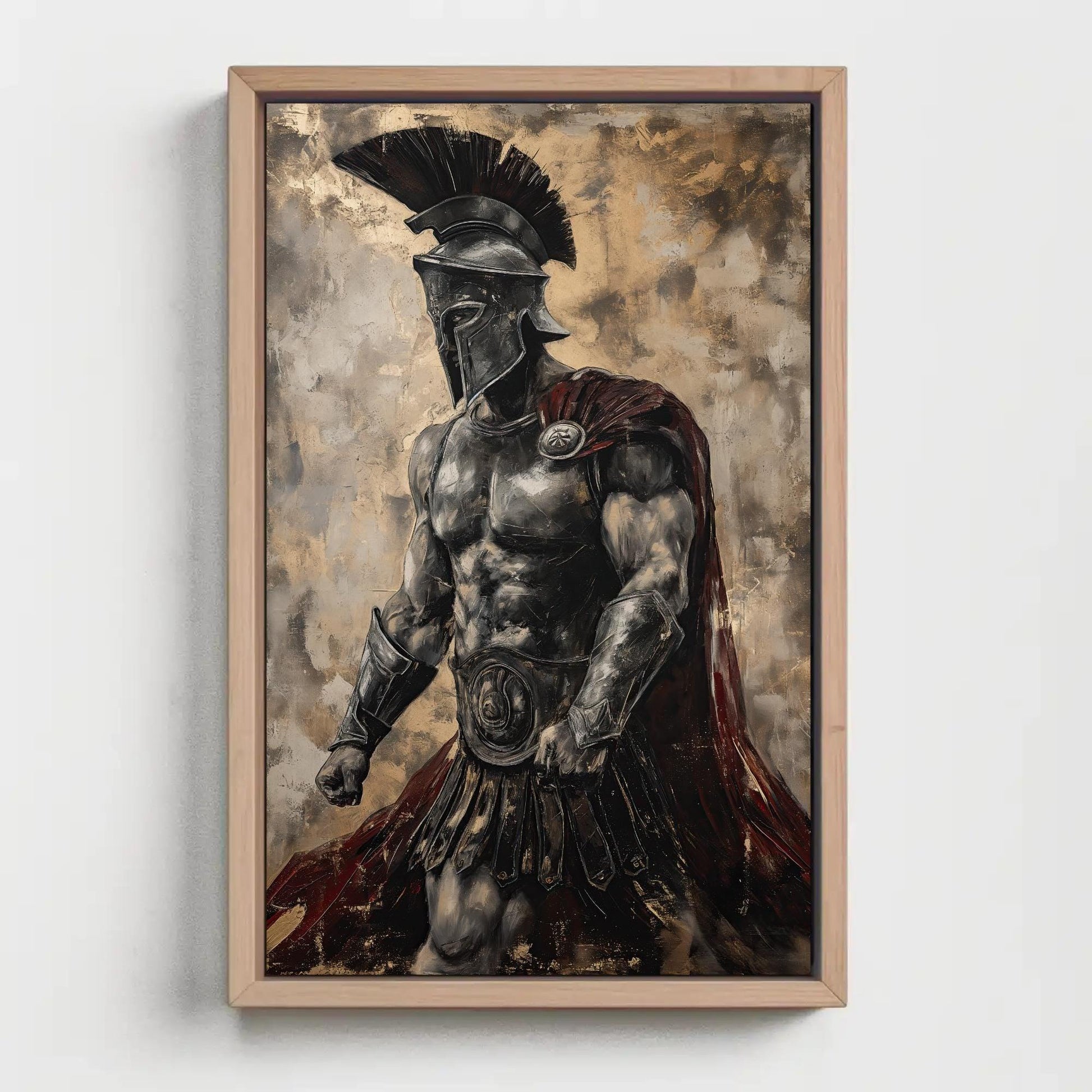 Spartan Warrior Wall Art - Extra Large Canvas Print - Wall Art for Game Room or Man Cave - Motivational Gym Decor Ready To Hang Wall Art – Canvas Print