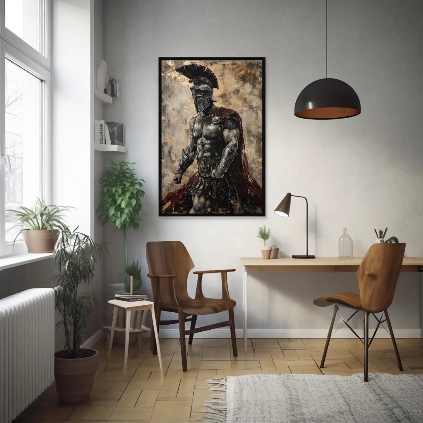 Spartan Warrior Wall Art - Extra Large Canvas Print - Wall Art for Game Room or Man Cave - Motivational Gym Decor Ready To Hang Wall Art – Canvas Print