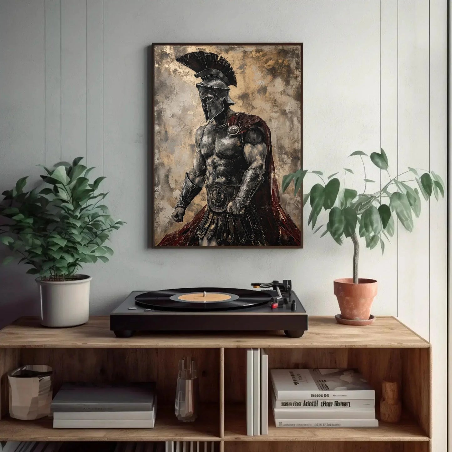 Spartan Warrior Wall Art - Extra Large Canvas Print - Wall Art for Game Room or Man Cave - Motivational Gym Decor Ready To Hang Wall Art – Canvas Print