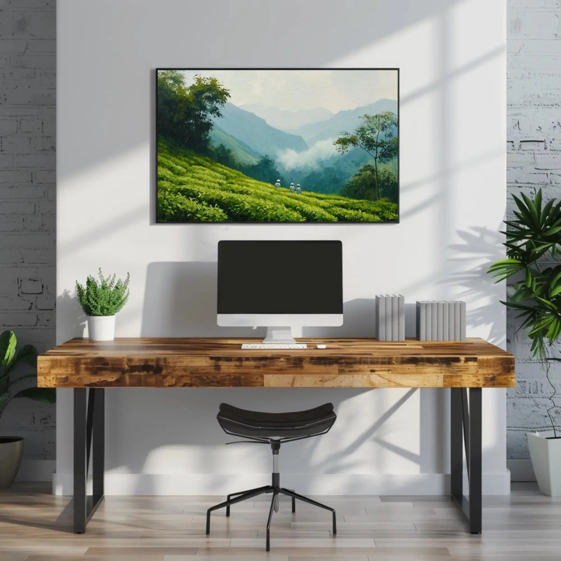 Lush Green Tea Plantations Canvas Print | Tropical Green Wall Art | Scenic Nature Decor for Living Room or Bedroom | Ready to Hang Wall Art – Canvas Print