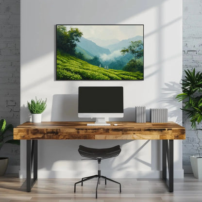 Lush Green Tea Plantations Canvas Print | Tropical Green Wall Art | Scenic Nature Decor for Living Room or Bedroom | Ready to Hang Wall Art – Canvas Print