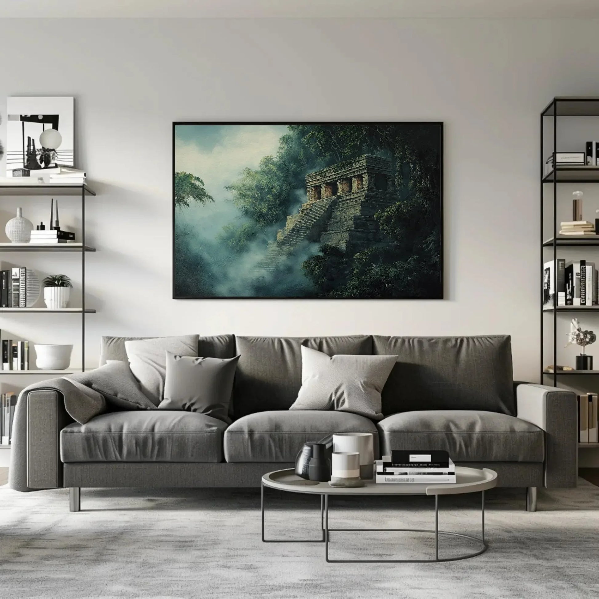 Jungle Ruins of Palenque Canvas Print | Ancient Mayan Wall Art | Mexican Jungle Landscape | Historic Palenque Decor | Ready to Hang Wall Art – Canvas Print