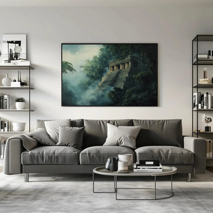 Jungle Ruins of Palenque Canvas Print | Ancient Mayan Wall Art | Mexican Jungle Landscape | Historic Palenque Decor | Ready to Hang Wall Art – Canvas Print