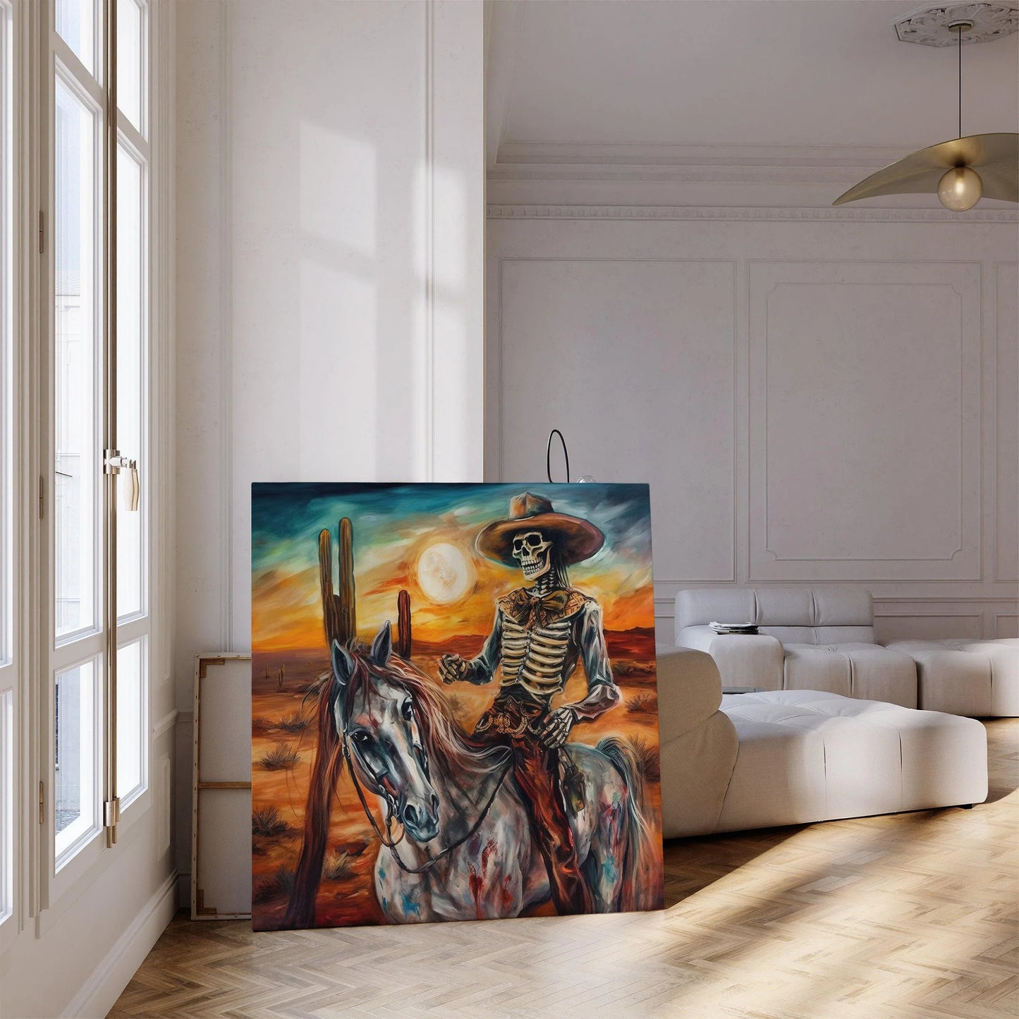 Mexican Cowboy Skeleton Guitarist Large Canvas Art Mariachi Guitarist Latino Art Chicano art Mexican Art Calavera Art Large Canvas Wall Art – Canvas Print