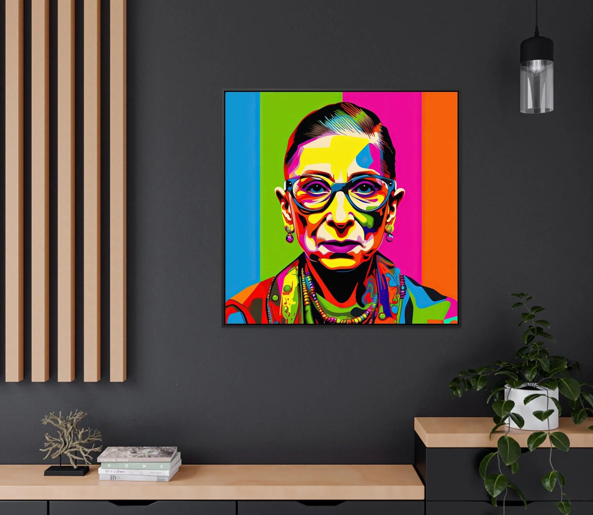 Ruth Bader Ginsburg Pop Art Canvas, Ruth Bader Ginsburg Framed Print, Ruth Bader Ginsburg Wall Art, Modern Art, Ready to Hang, Home Decor Wall Art – Canvas Print