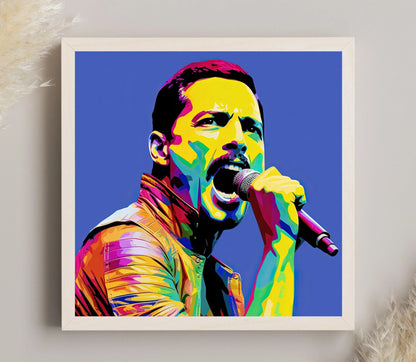 Freddie Mercury Pop Art - Freddie Mercury Framed Poster - Freddie Mercury Canvas Wall Art - Freddie Mercury Poster - Ready to Hang Decor Wall Art – Canvas Print