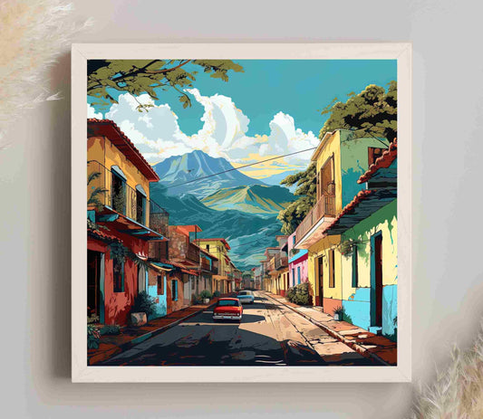 Venezuela Art Painting | Venezuelan Town | Venezuela Wall Art | Venezuela Decor Prints | Venezuela Home Decor | Venezuela Canvas Prints Wall Art – Canvas Print