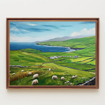 Dingle Peninsula Wall Art, Extra Large Canvas, Ireland Wall Art, Over The Bed Decor, Travel Wall Art, Irish Countryside Painting, Framed Art Wall Art – Canvas Print