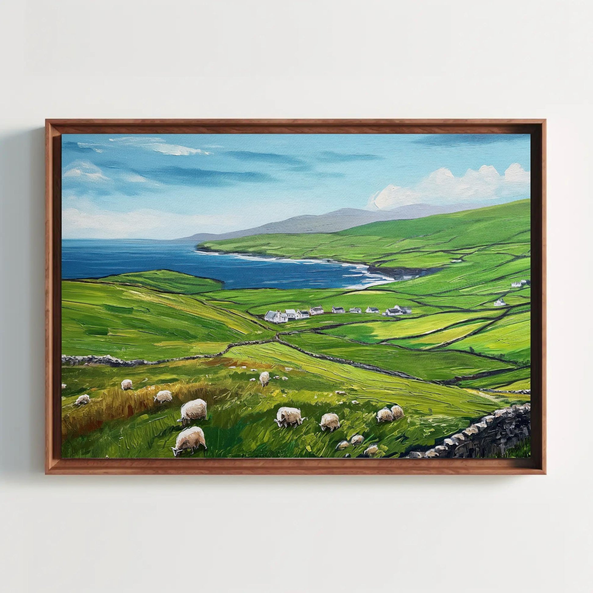 Dingle Peninsula Wall Art, Extra Large Canvas, Ireland Wall Art, Over The Bed Decor, Travel Wall Art, Irish Countryside Painting, Framed Art Wall Art – Canvas Print