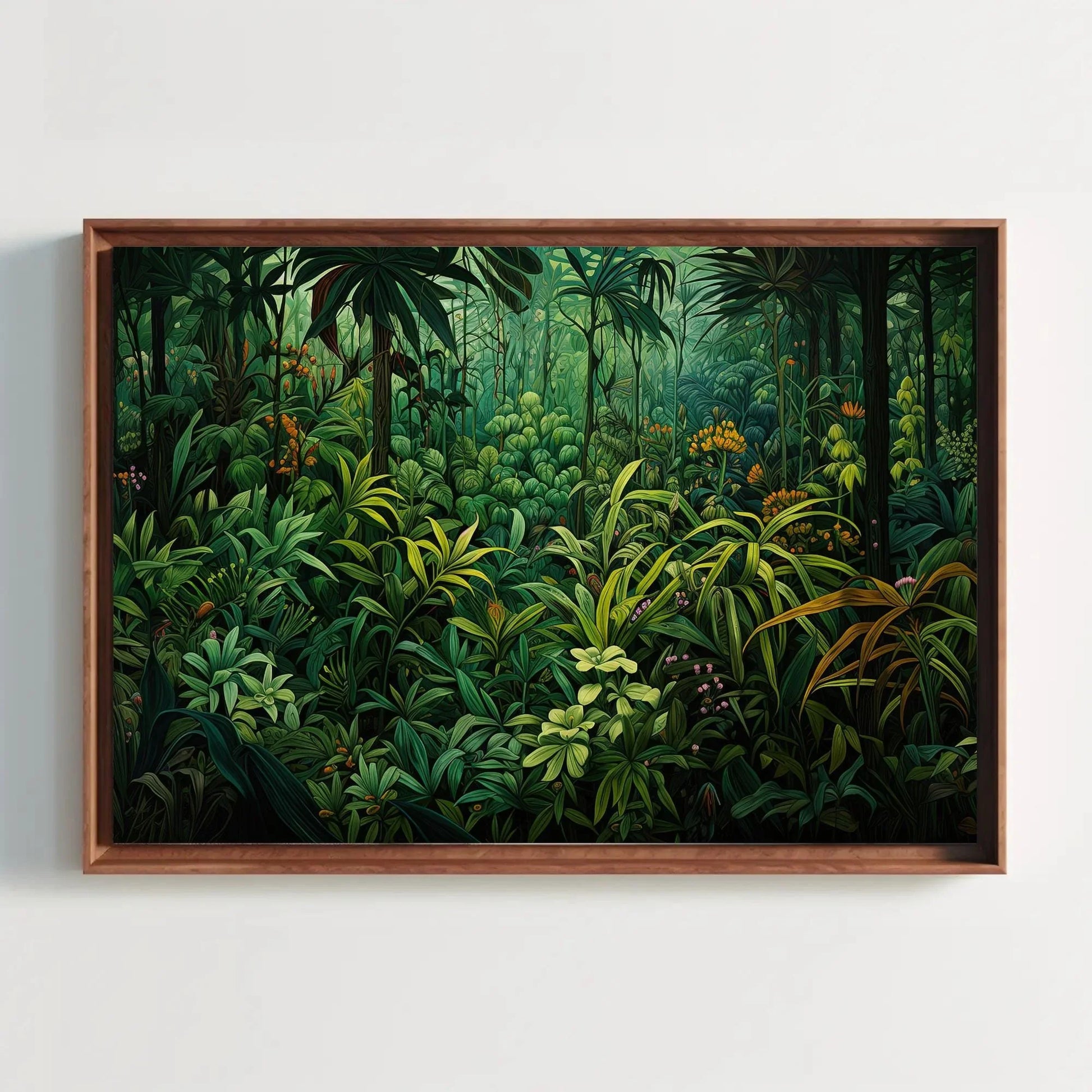 Tropical Jungle Canvas Wall Art - Green Forest and Nature Inspired Wall Decor - Ready to Hang Landscape Print for Home Decor Wall Art – Canvas Print