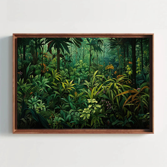 Tropical Jungle Canvas Wall Art - Green Forest and Nature Inspired Wall Decor - Ready to Hang Landscape Print for Home Decor Wall Art – Canvas Print