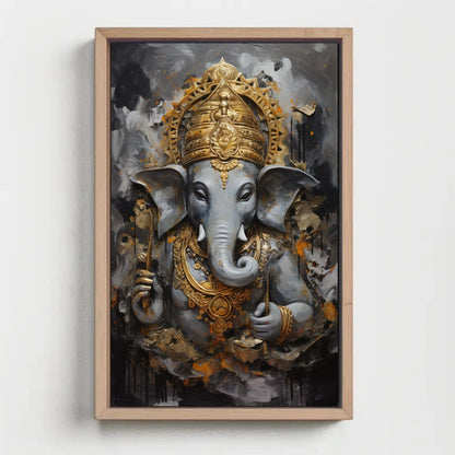Ganesh ji Wall Art on Canvas, Hindu Wall Art, Ganesha Framed Print, Stretched Canvas, Ready To Hang, Indian God Decor Wall Art – Canvas Print