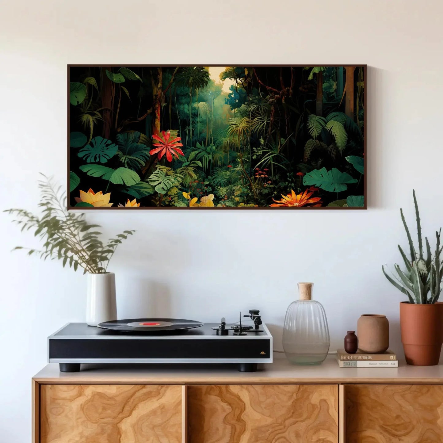 Tropical Jungle Print | Horizontal Framed Canvas | Green Forest Print | Nature Wall Art | Jungle Wall Decor | Ready To Hang Wall Art – Canvas Print