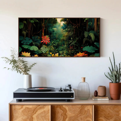 Tropical Jungle Print | Horizontal Framed Canvas | Green Forest Print | Nature Wall Art | Jungle Wall Decor | Ready To Hang Wall Art – Canvas Print