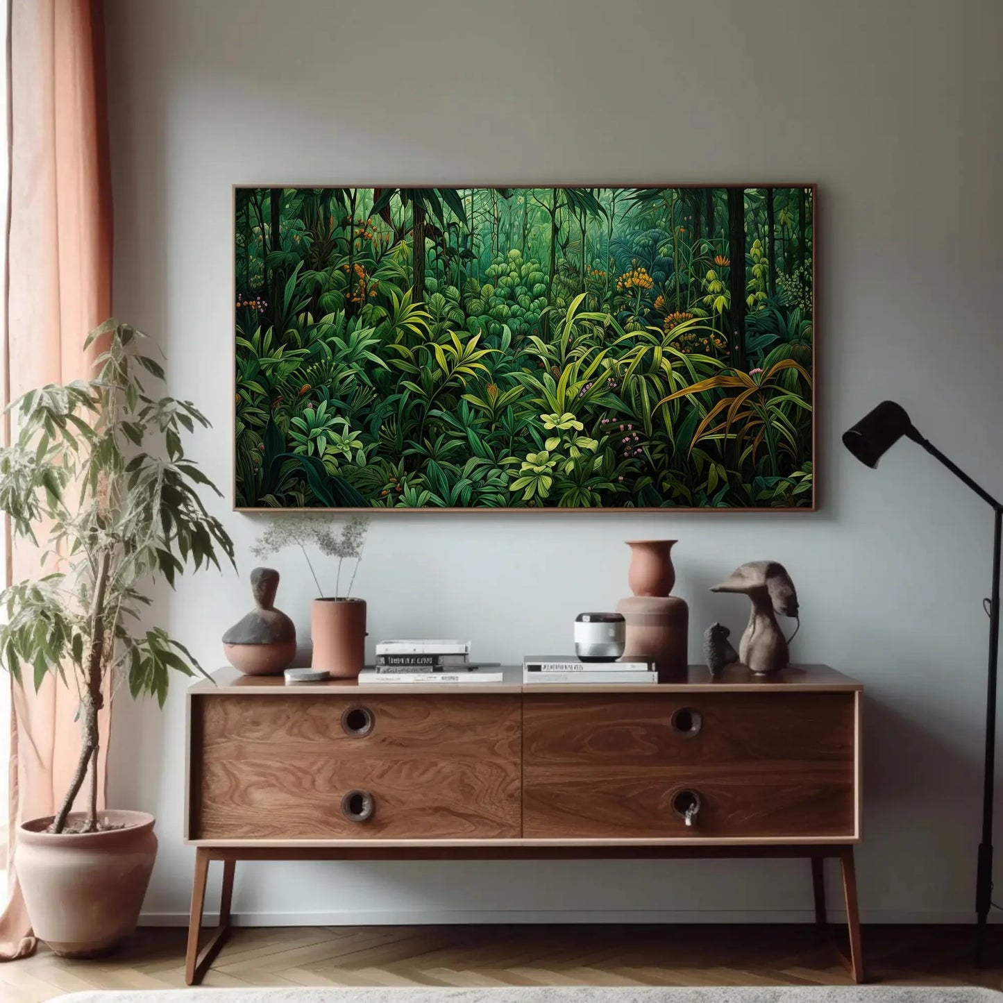 Tropical Jungle Canvas Wall Art - Green Forest and Nature Inspired Wall Decor - Ready to Hang Landscape Print for Home Decor Wall Art – Canvas Print