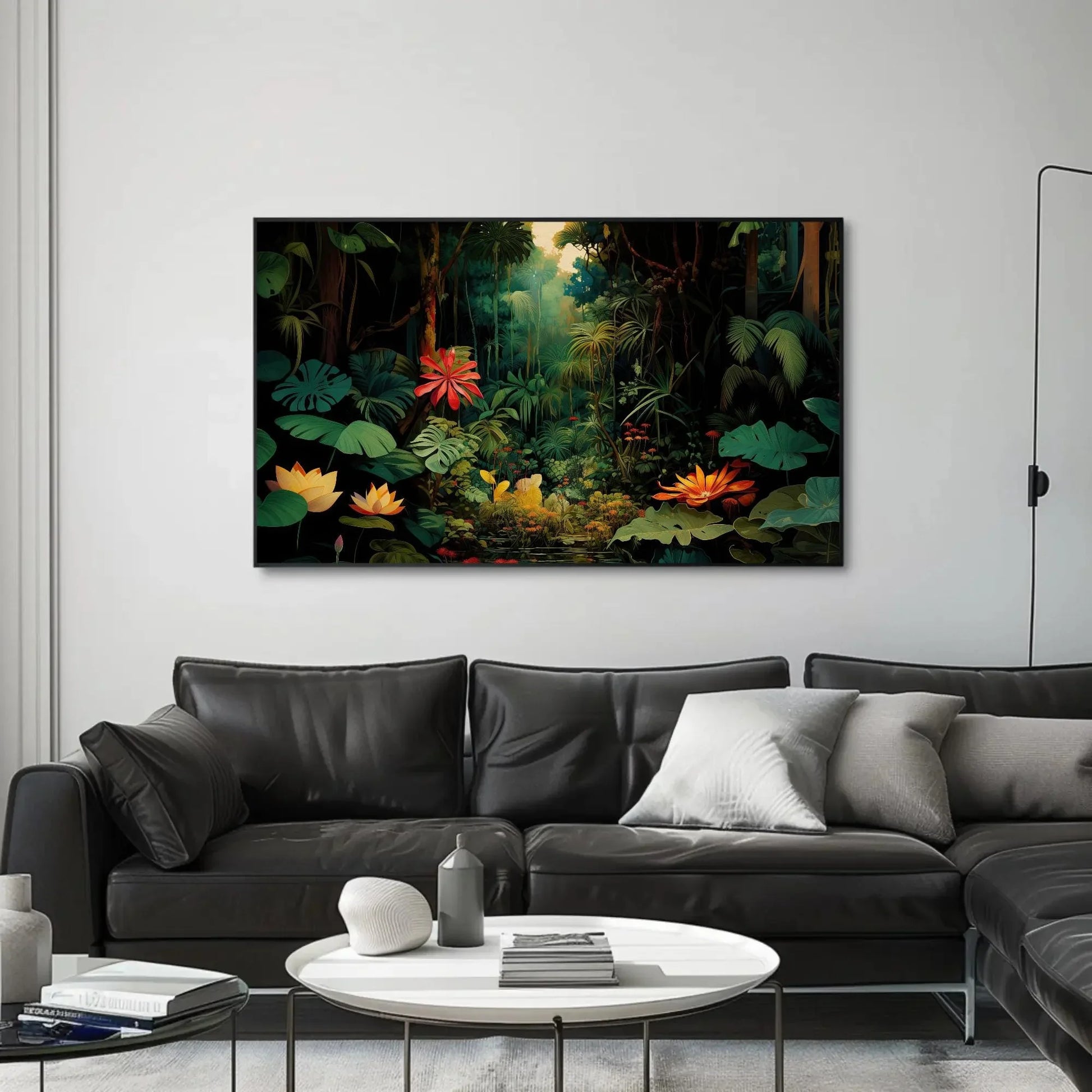 Tropical Jungle Print | Horizontal Framed Canvas | Green Forest Print | Nature Wall Art | Jungle Wall Decor | Ready To Hang Wall Art – Canvas Print