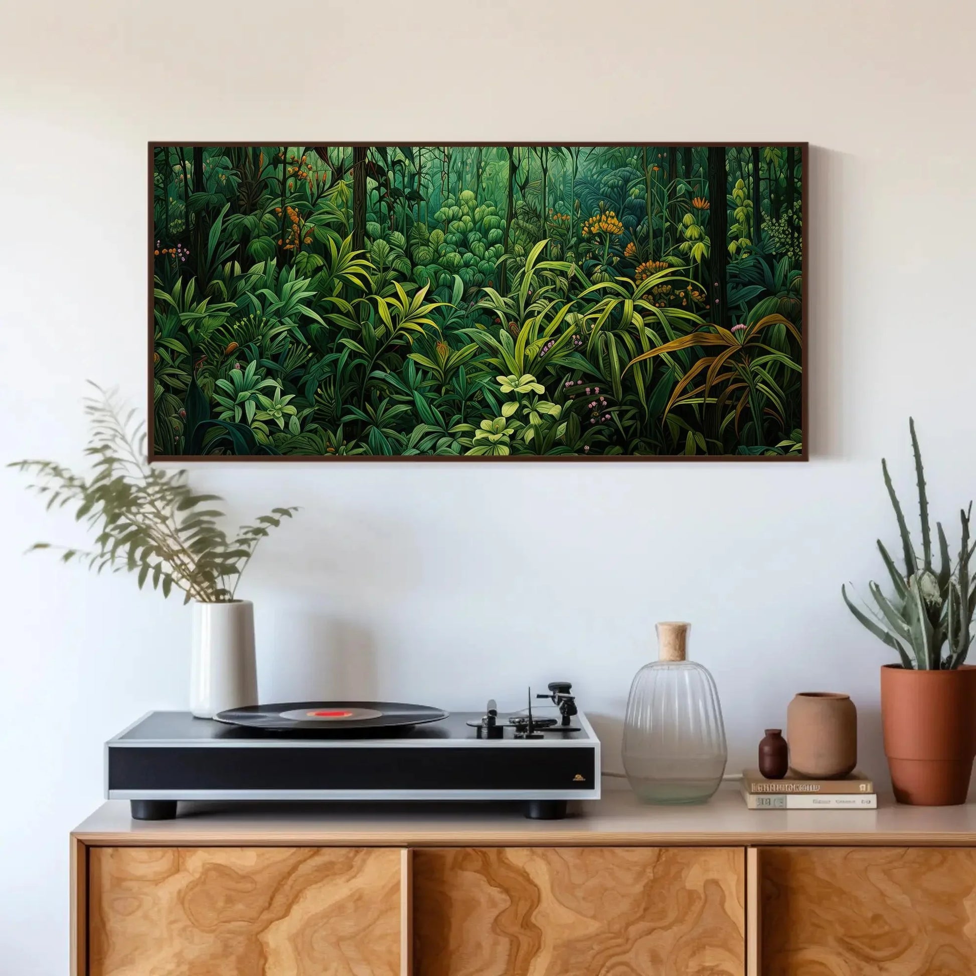Tropical Jungle Canvas Wall Art - Green Forest and Nature Inspired Wall Decor - Ready to Hang Landscape Print for Home Decor Wall Art – Canvas Print