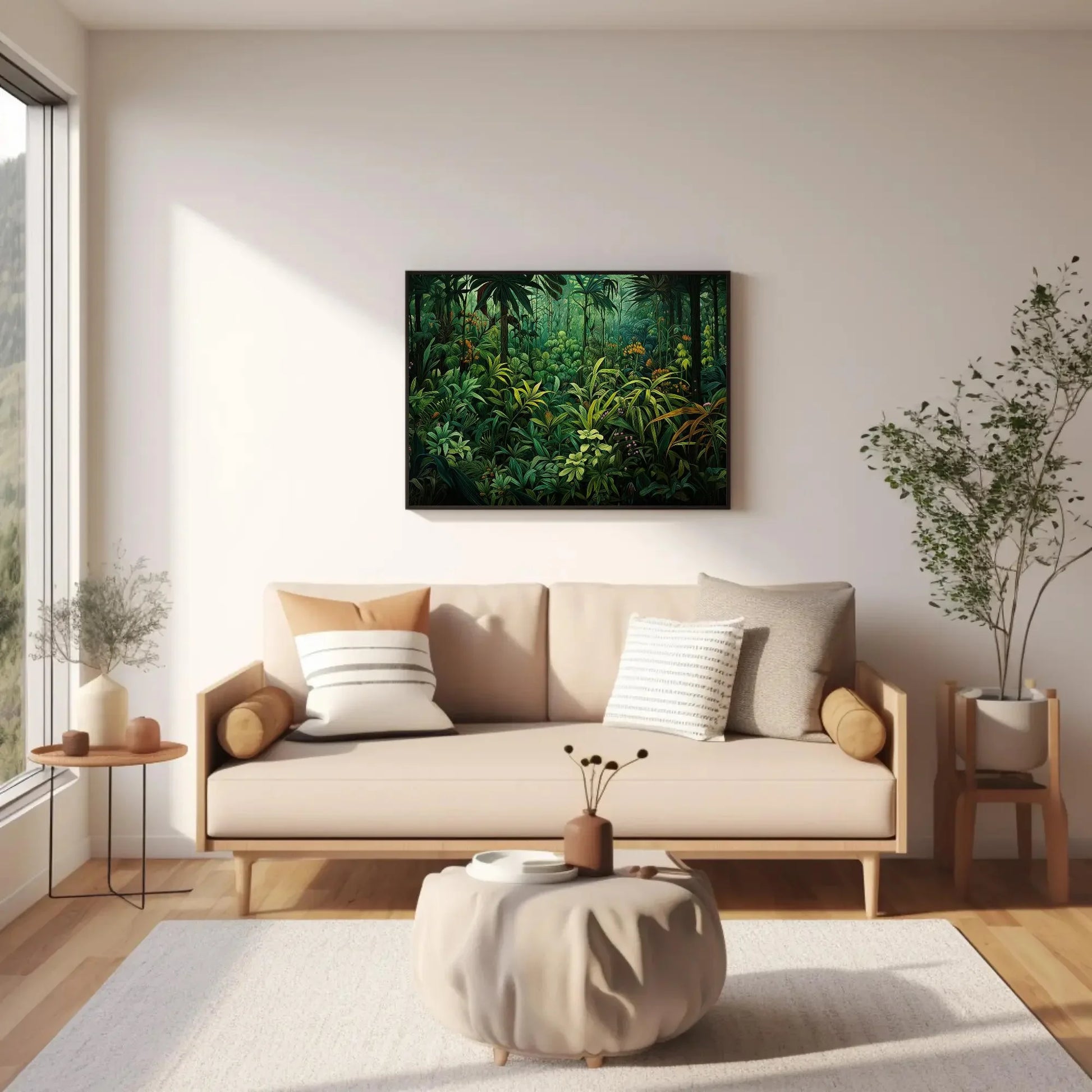 Tropical Jungle Canvas Wall Art - Green Forest and Nature Inspired Wall Decor - Ready to Hang Landscape Print for Home Decor Wall Art – Canvas Print