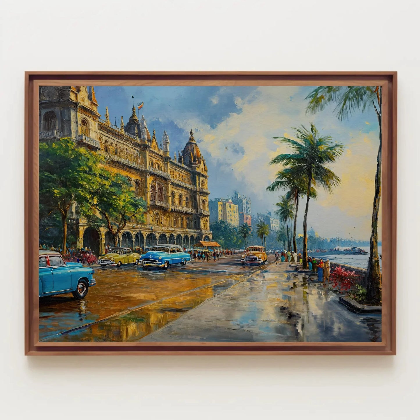 Mumbai Costal Canvas Print, Mumbai Painting, Indian Wall Decor, Bombay Painting, Over the bed decor, Ready To Hang Wall Art – Canvas Print