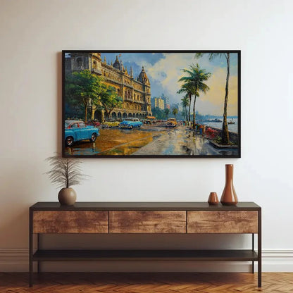 Mumbai Costal Canvas Print, Mumbai Painting, Indian Wall Decor, Bombay Painting, Over the bed decor, Ready To Hang Wall Art – Canvas Print
