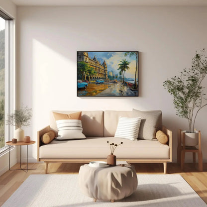 Mumbai Costal Canvas Print, Mumbai Painting, Indian Wall Decor, Bombay Painting, Over the bed decor, Ready To Hang Wall Art – Canvas Print