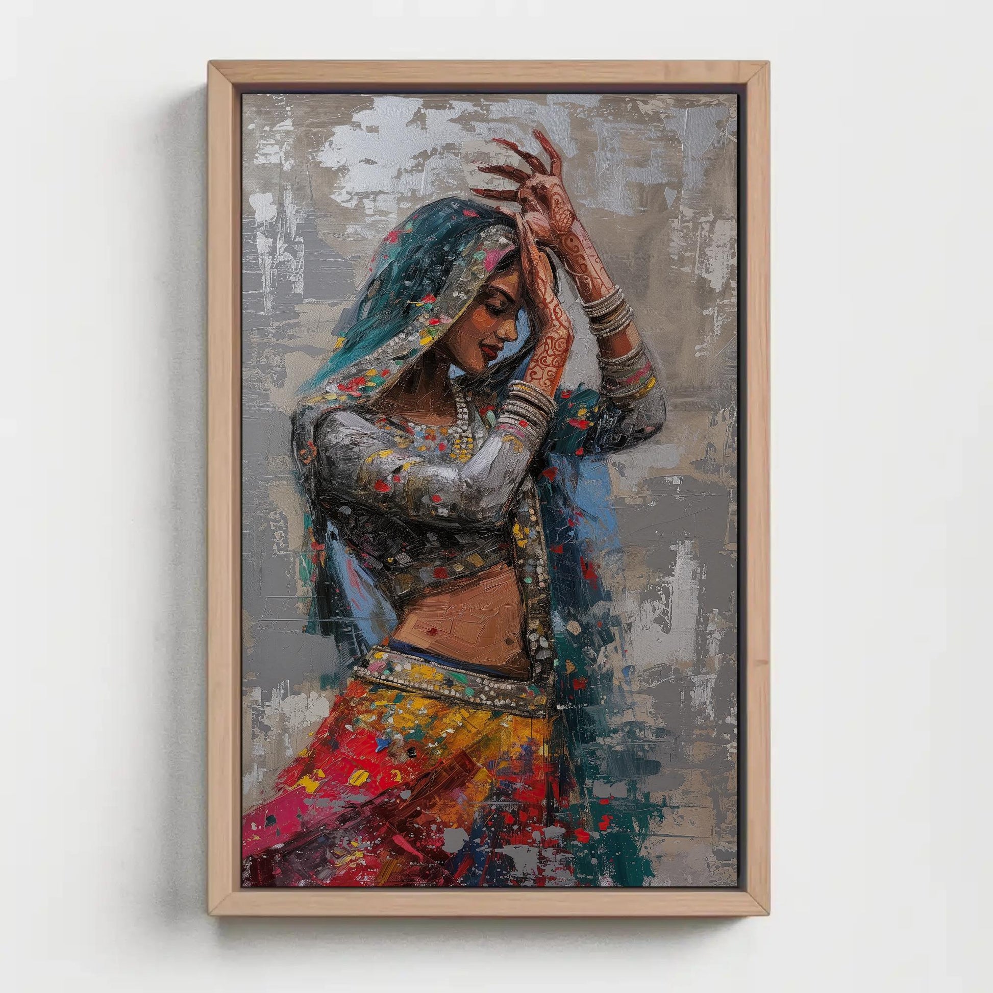 Rajasthani Woman Canvas Print - Indian Woman Art - Indian Painting for Wall Decor Ready to Hang - Housewarming Gift - Living Room Art Gift Wall Art – Canvas Print