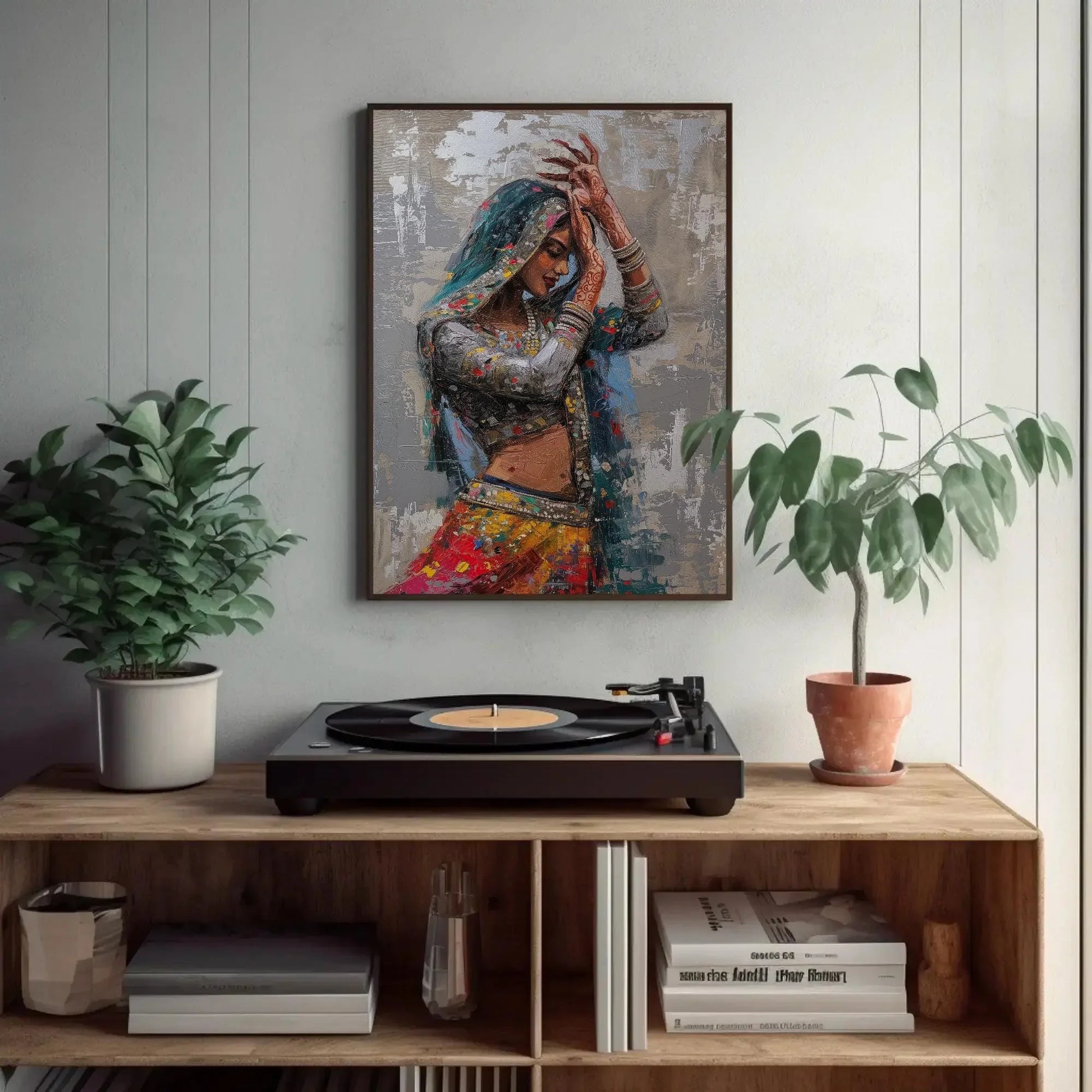 Rajasthani Woman Canvas Print - Indian Woman Art - Indian Painting for Wall Decor Ready to Hang - Housewarming Gift - Living Room Art Gift Wall Art – Canvas Print