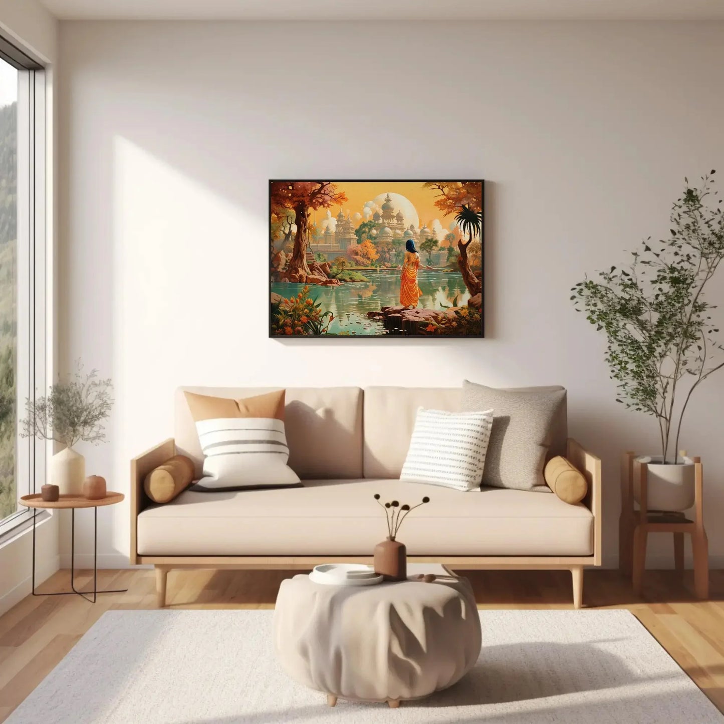 Beautiful Indian Fantasy City Modern Print | Extra-large Wall Art | Desi Art | South Asian Art I Indian Art | Canvas Print | Antarmada Art Wall Art – Canvas Print