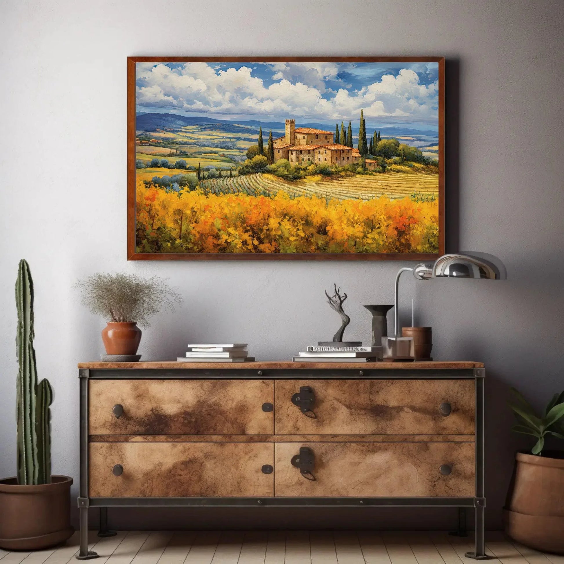 Tuscany Landscape Painting Canvas Print - Italian Wall Art Home Decor - Italy Canvas Wall Art - Framed Canvas Wall Art – Canvas Print