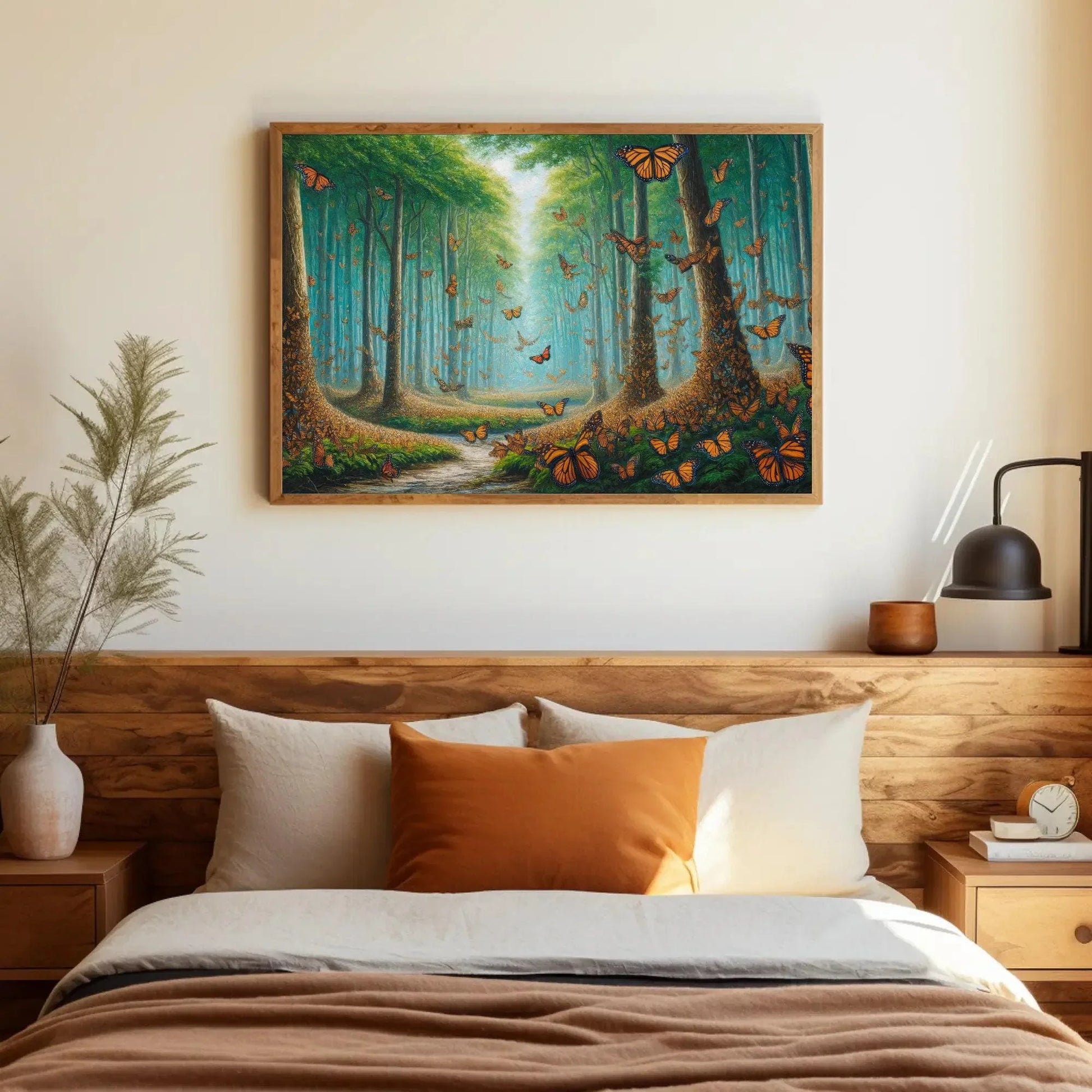 Monarch Butterfly Biosphere Reserve Canvas Painting, Mexico Framed Print, Mexican Nature Art, Ideal for Living Room, Bedroom, Office Decor Wall Art – Canvas Print