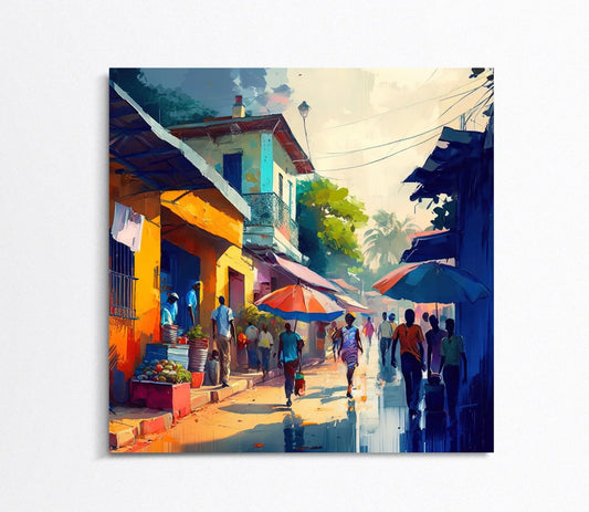 Haiti Street Art Print, Haitian Art, Haitian Oil Painting, Haitian Art Prints, Haitian Home Decor, Haitian Print, Wall Art Wall Art – Canvas Print