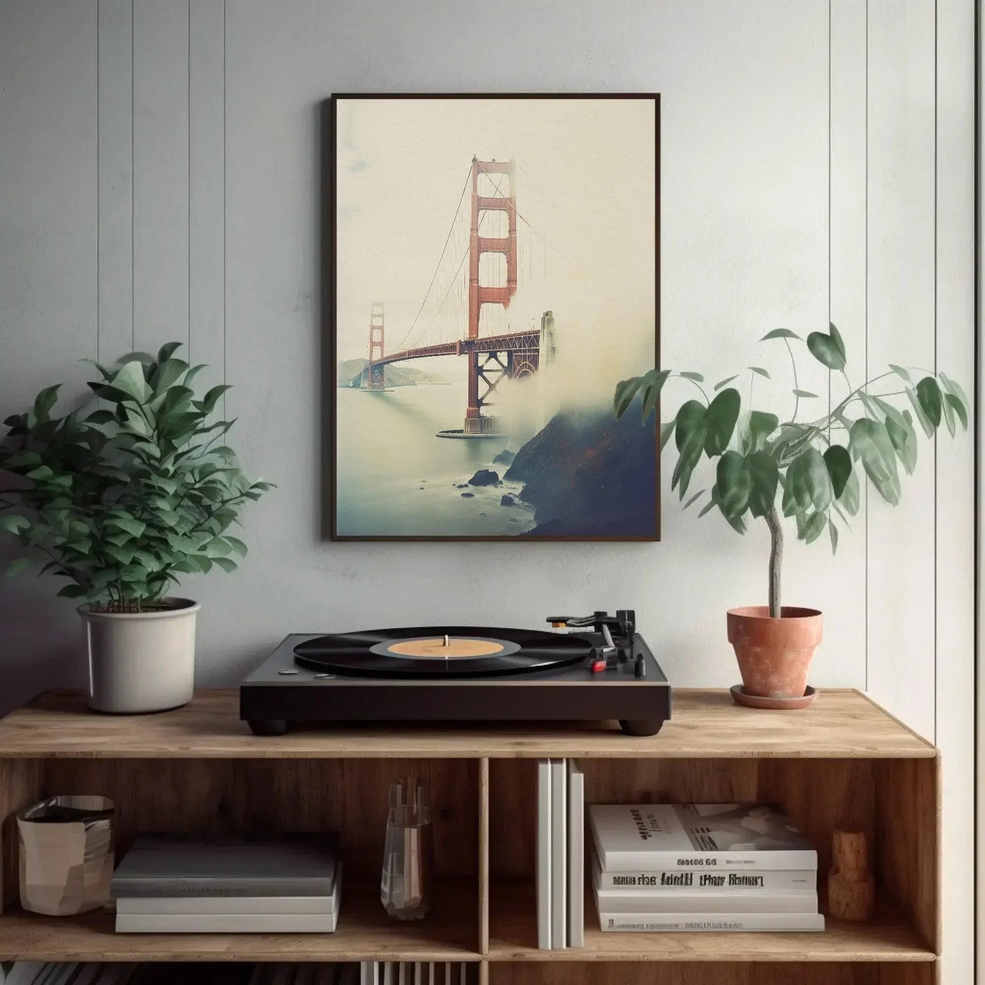 Golden Gate Vintage Large Canvas Print, Bridge Photography, San Francisco Bridge, Golden Gate Vertical Art, Ready To Hang Wall Art – Canvas Print