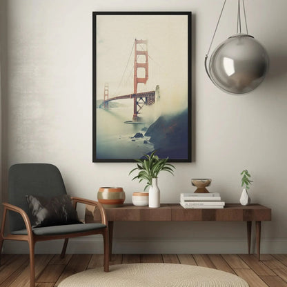 Golden Gate Vintage Large Canvas Print, Bridge Photography, San Francisco Bridge, Golden Gate Vertical Art, Ready To Hang Wall Art – Canvas Print