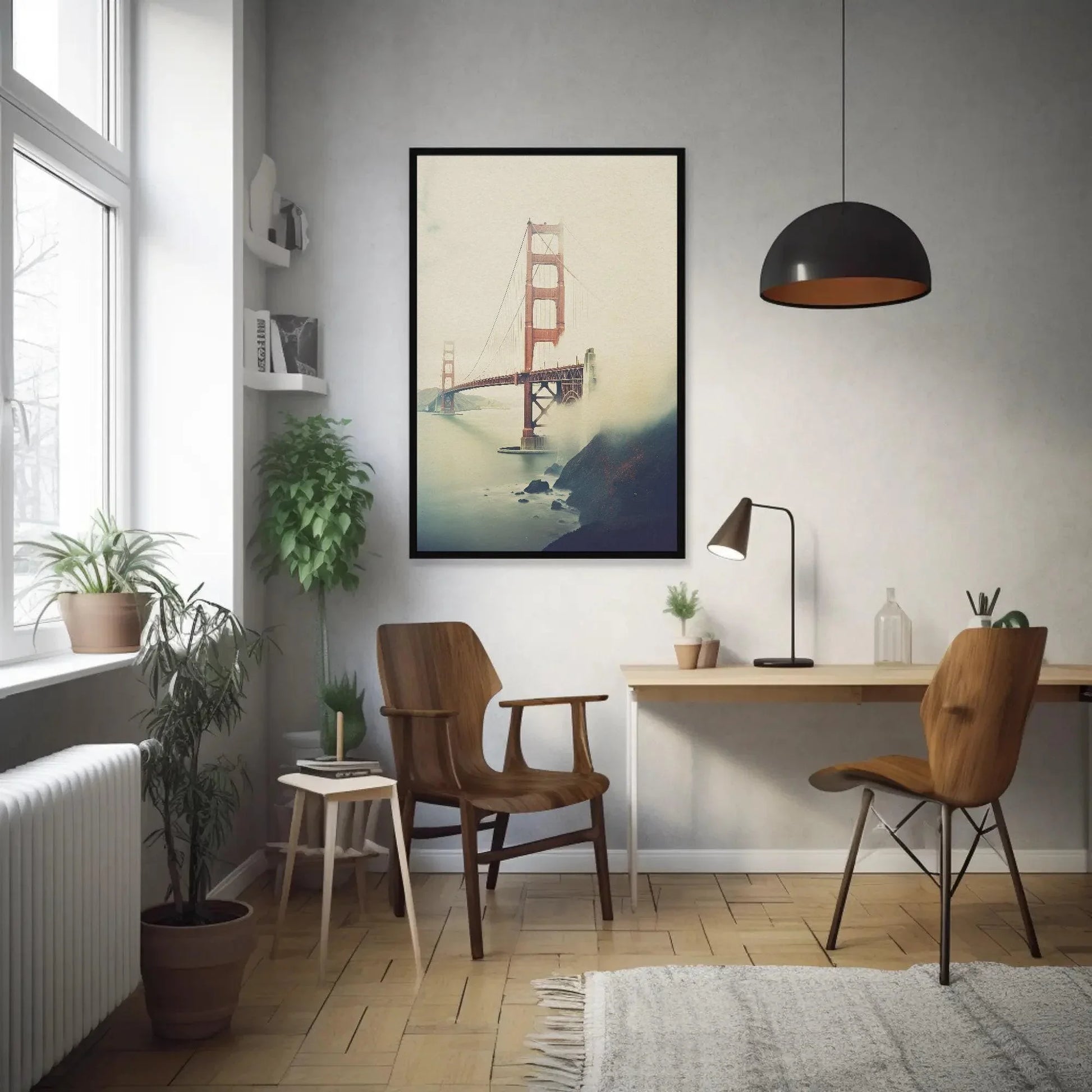 Golden Gate Vintage Large Canvas Print, Bridge Photography, San Francisco Bridge, Golden Gate Vertical Art, Ready To Hang Wall Art – Canvas Print