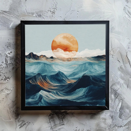 Ocean Nature Canvas Print - Serene Coastal Wall Art - Framed Beach and Ocean-Inspired Decor for Living Room or Bedroom, Ready to Hang Wall Art – Canvas Print