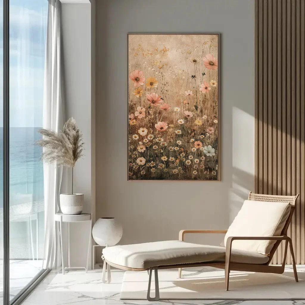 Wildflowers Pastels Canvas Print, Botanical Wall Art, Elegant Floral Decor for Nature Lovers, Premium Canvas Print for Serene Home Ambiance Wall Art – Canvas Print