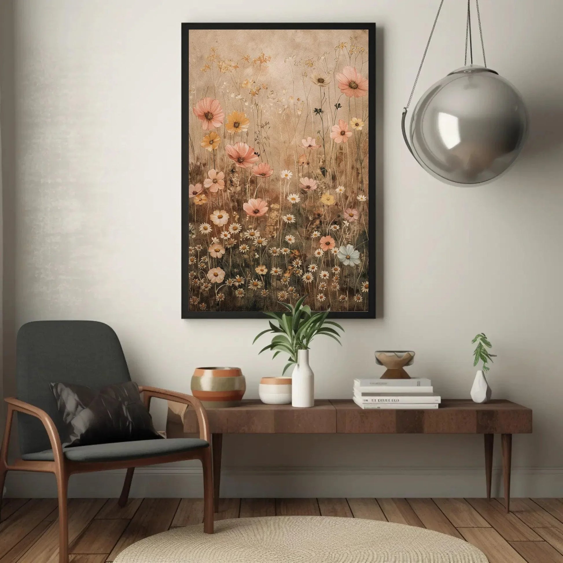 Wildflowers Pastels Canvas Print, Botanical Wall Art, Elegant Floral Decor for Nature Lovers, Premium Canvas Print for Serene Home Ambiance Wall Art – Canvas Print